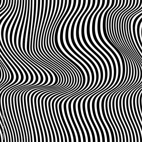 Optical illusion, black and white design, vector