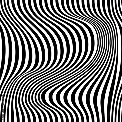 Optical illusion, black and white design, vector