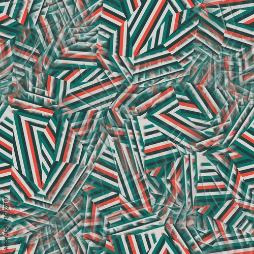 Canvas Print Seamless geo pattern jumbled colorful shapes