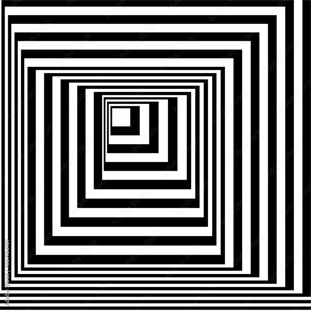 Optical illusion, black and white design, vector Optical illusion, black and white design, vector