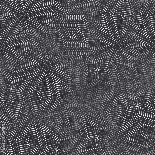Seamless moire pattern jumbled black white design. High quality illustration. Hypnotic optical illusion random all-over halftone. Seamless repeat raster jpg pattern swatch.
