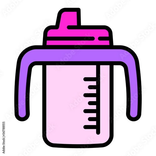 Infant sippy cup icon. Outline infant sippy cup vector icon for web design isolated on white background