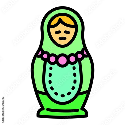 Russian nesting doll icon. Outline russian nesting doll vector icon for web design isolated on white background
