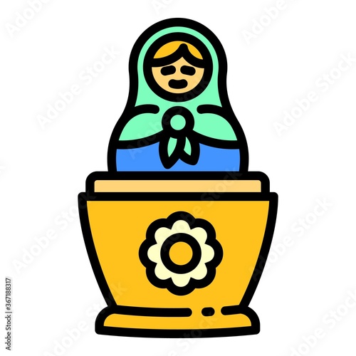 Baby nesting doll icon. Outline baby nesting doll vector icon for web design isolated on white background