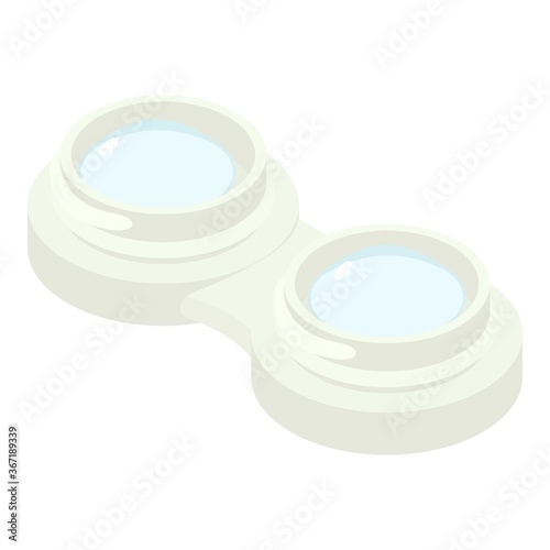 Contact lens case icon. Isometric of contact lens case vector icon for web design isolated on white background