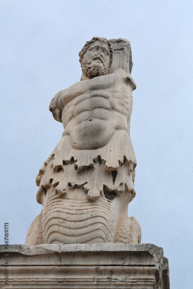  Ancient Greek Statue in Ancient Agora of Athens 