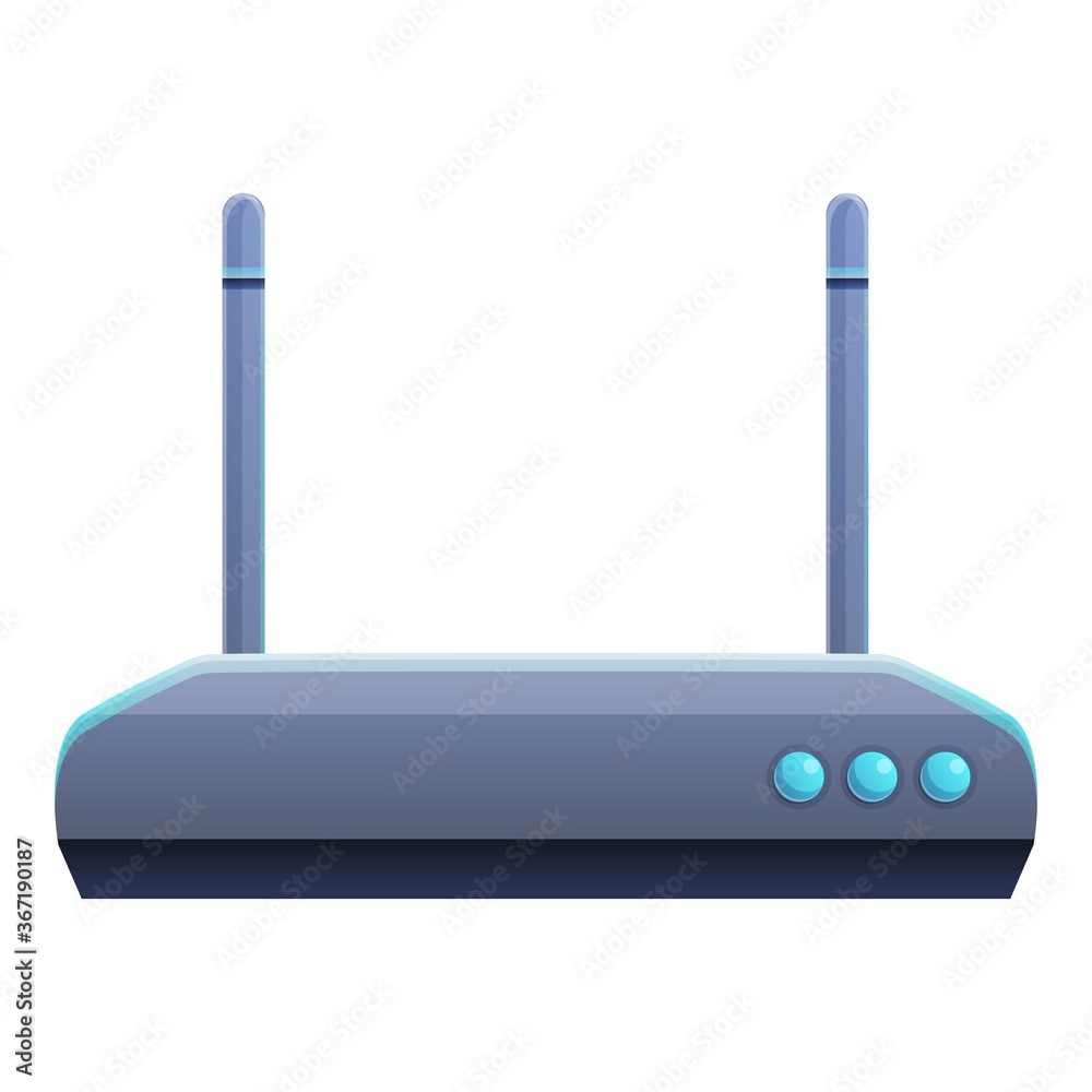 Wifi remote router icon. Cartoon of wifi remote router vector icon for web design isolated on white background Wifi remote router icon. Cartoon of wifi remote router vector icon for web design isolated on white background