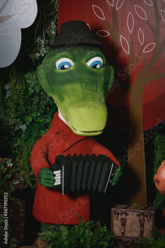 cartoon crocodile in red coat