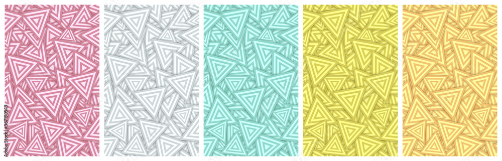 2D Illustration - Abstract Cover Background Set with rotated retro triangle shapes surface - five 10:16 Images ( Size each: 2000 x 3200 ) - e.g. for book / ebook cover design 2D Illustration - Abstract Cover Background Set with rotated retro triangle shapes surface - five 10:16 Images ( Size each: 2000 x 3200 ) - e.g. for book / ebook cover design