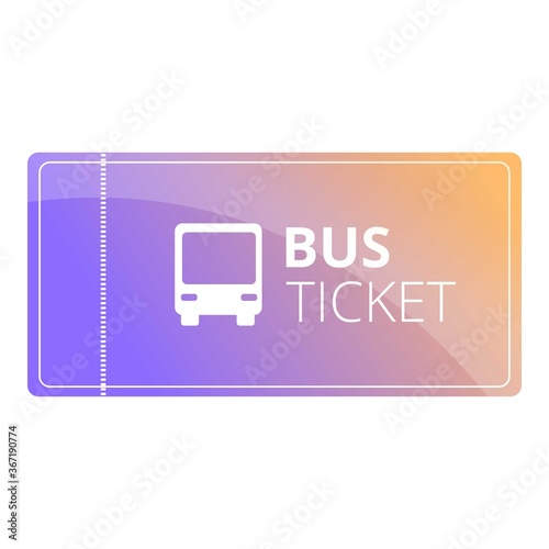 Public bus ticket icon. Cartoon of public bus ticket vector icon for web design isolated on white background