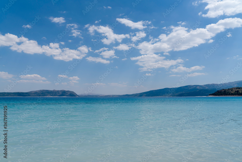 Great Salda Lake is popular with clean water and white sand, Burdur, Turkey
