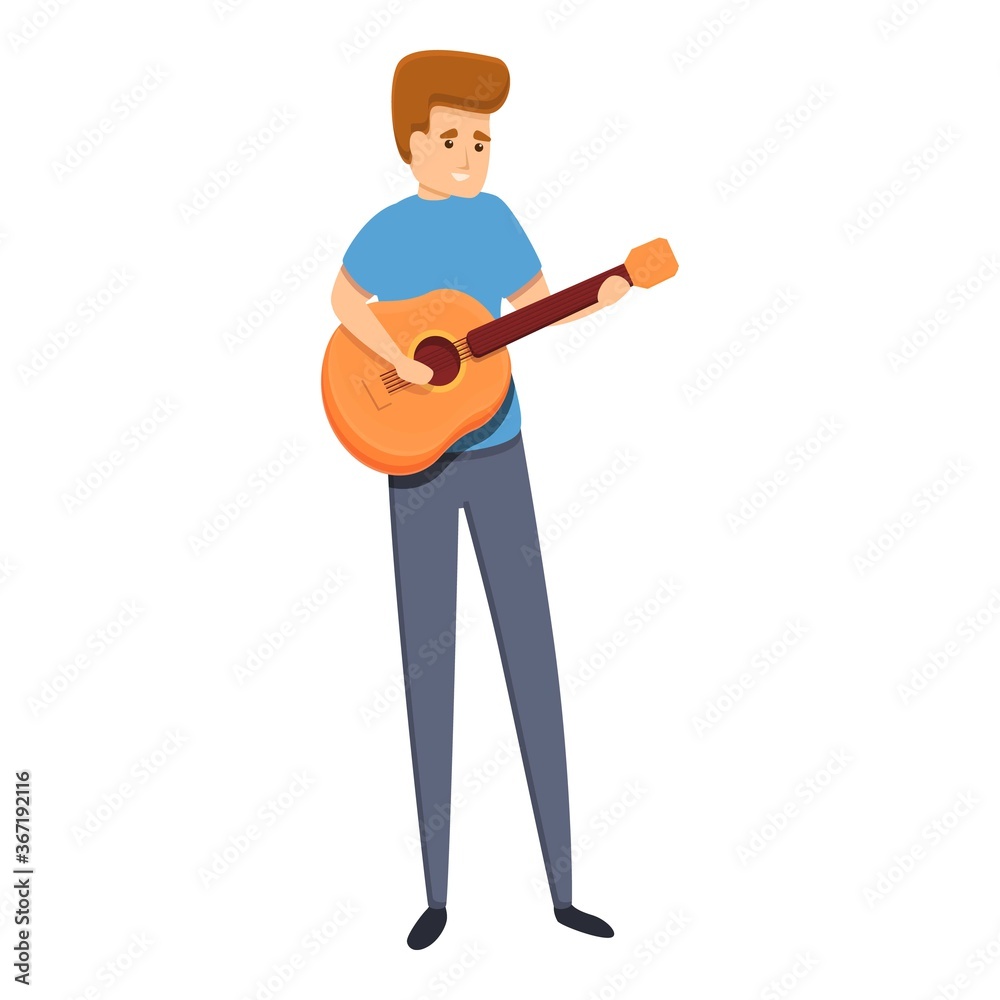 Habit guitar play icon. Cartoon of habit guitar play vector icon for web design isolated on white background Habit guitar play icon. Cartoon of habit guitar play vector icon for web design isolated on white background