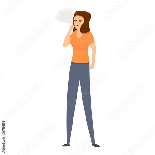 Habit woman smoking icon. Cartoon of habit woman smoking vector icon for web design isolated on white background