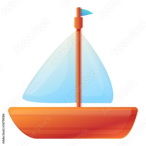Bath toy ship icon. Cartoon of bath toy ship vector icon for web design isolated on white background