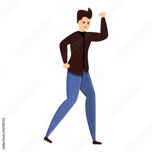 Angry crazy boy icon. Cartoon of angry crazy boy vector icon for web design isolated on white background
