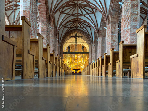 the golden amber altar of the brigitten church in gdansk