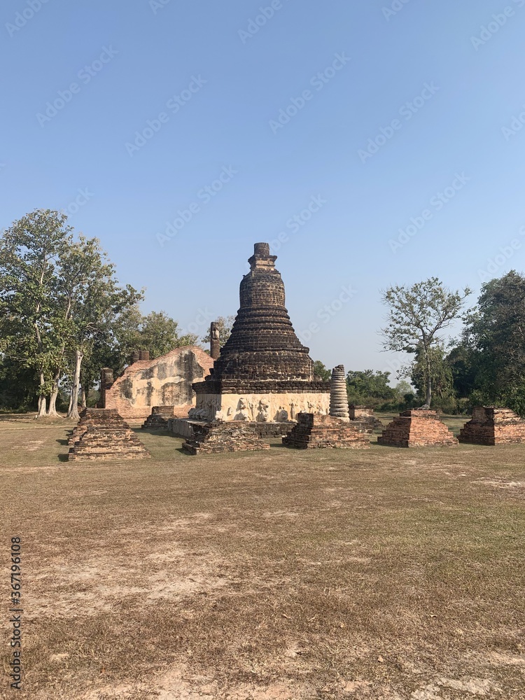Temple du parc historique de Sukhothaï, Thaïlande	