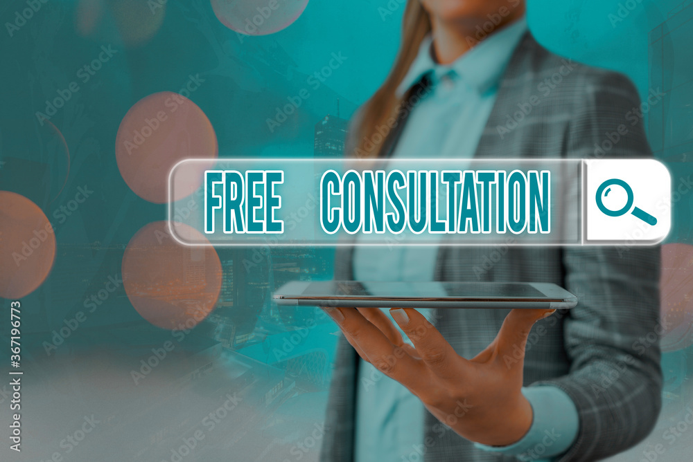 Fotografie Text sign showing Free Consultation