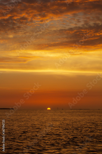 sun sinking below the horizon in key west