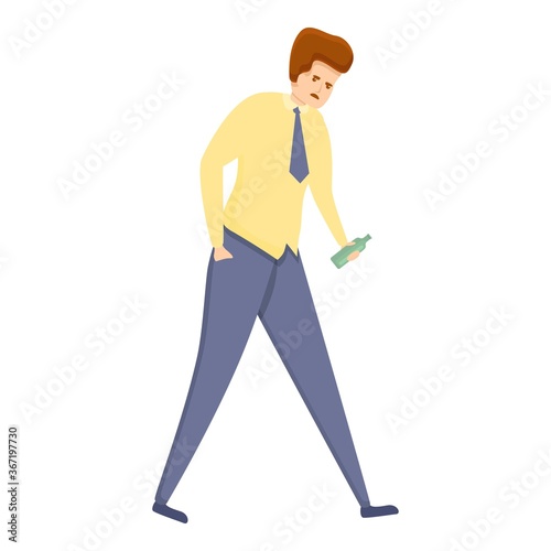 Sad jobless man icon. Cartoon of sad jobless man vector icon for web design isolated on white background