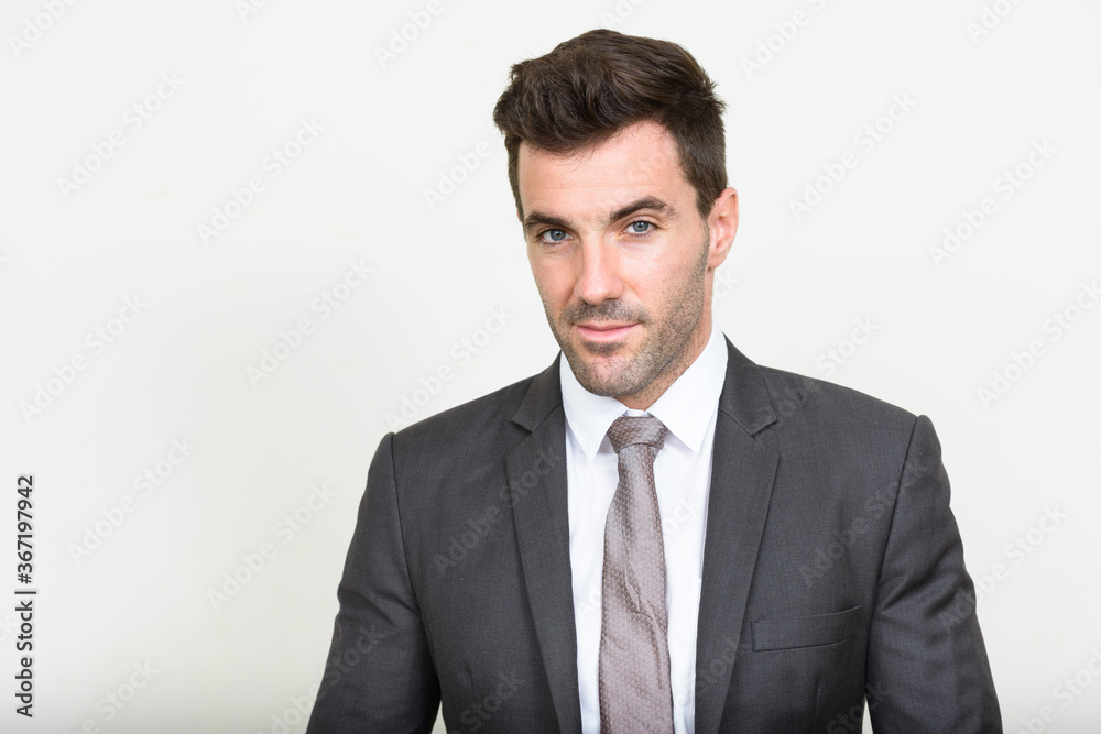 Portrait of handsome Hispanic businessman in suit Portrait of handsome Hispanic businessman in suit