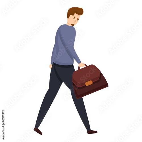 Fired employee icon. Cartoon of fired employee vector icon for web design isolated on white background