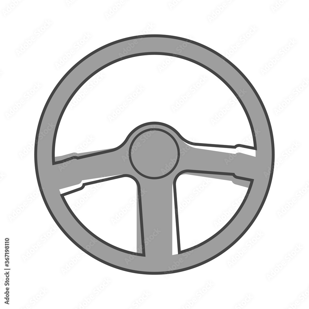 Vector icon of car steering wheel cartoon style on white isolated background. Vector icon of car steering wheel cartoon style on white isolated background.