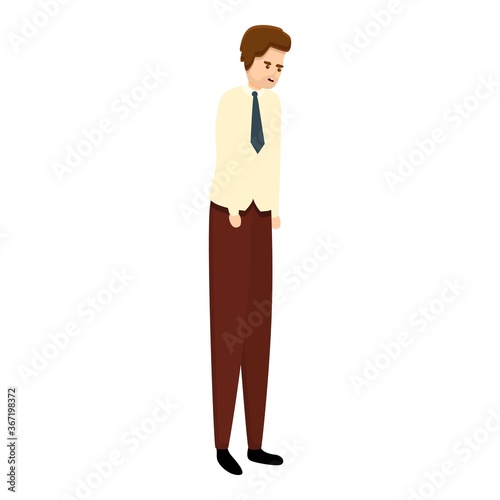 Unhappy jobless icon. Cartoon of unhappy jobless vector icon for web design isolated on white background