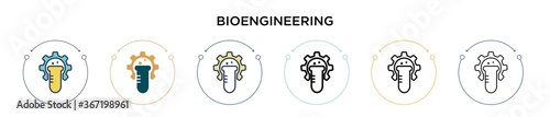 Bioengineering icon in filled, thin line, outline and stroke style. Vector illustration of two colored and black bioengineering vector icons designs can be used for mobile, ui, web