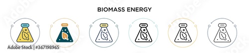 Biomass energy icon in filled, thin line, outline and stroke style. Vector illustration of two colored and black biomass energy vector icons designs can be used for mobile, ui, web
