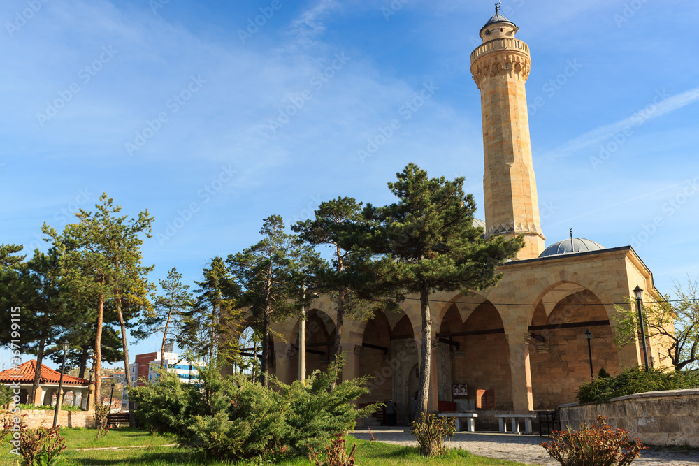 Old historical turkish stone mosque in Kastamonu, Turkey, İsmailbey Mosque. 