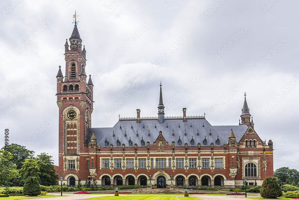 The Peace Palace in The Hague is international law administrative building. The Hague, The Netherlands.