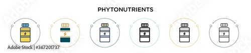 Phytonutrients icon in filled, thin line, outline and stroke style. Vector illustration of two colored and black phytonutrients vector icons designs can be used for mobile, ui, web