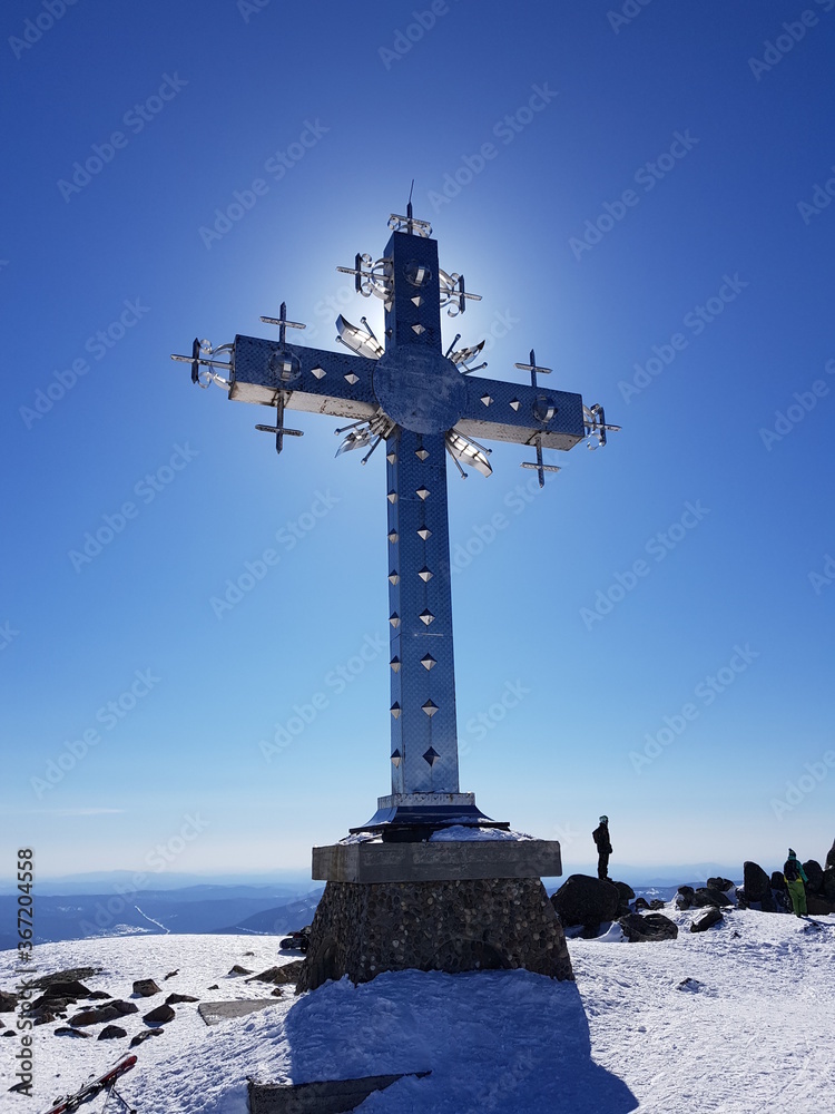 cross in the snow