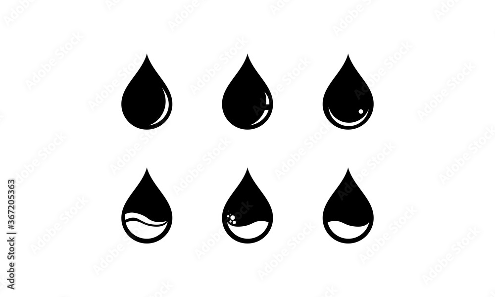 Set of drop water or oil icon. Vector on isolated white background. EPS 10 Set of drop water or oil icon. Vector on isolated white background. EPS 10