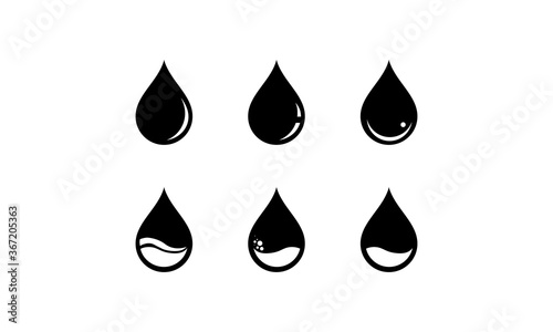 Set of drop water or oil icon. Vector on isolated white background. EPS 10
