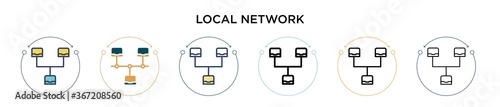 Local network icon in filled, thin line, outline and stroke style. Vector illustration of two colored and black local network vector icons designs can be used for mobile, ui, web
