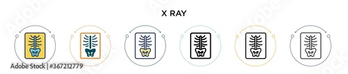 X ray icon in filled, thin line, outline and stroke style. Vector illustration of two colored and black x ray vector icons designs can be used for mobile, ui, web