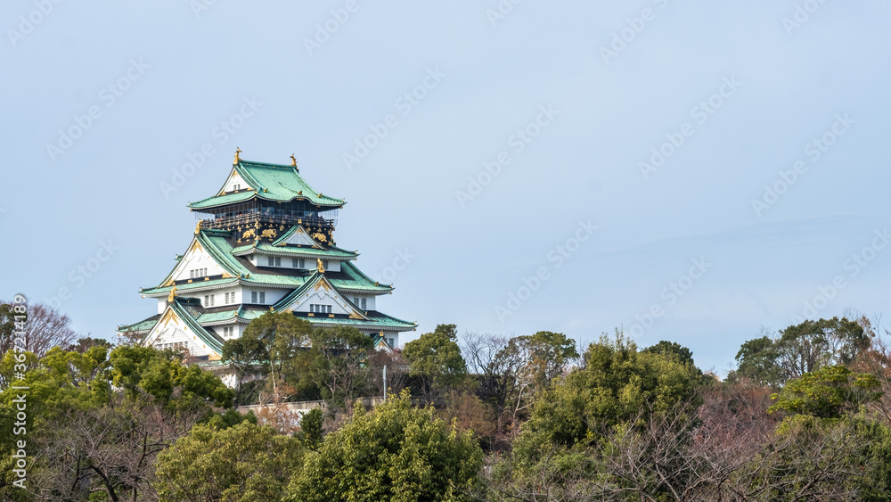 Osaka Temple, Toyotomi Hideyoshi, December 15, 2018, Osaka, Japan Osaka Temple, Toyotomi Hideyoshi, December 15, 2018, Osaka, Japan