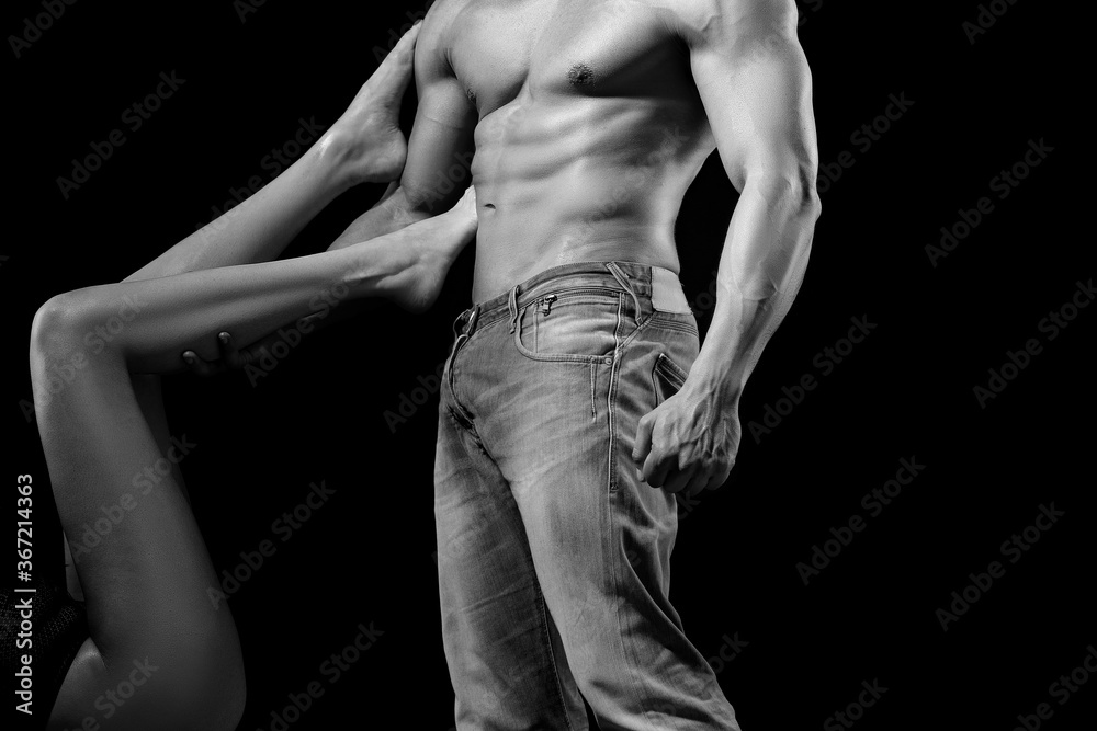 Sensual couple. Sexy couple. Bearded muscular man with lovely woman.  Passionate concept. Passion. Sexy woman with muscular man. Couple in love.  Stock Photo | Adobe Stock