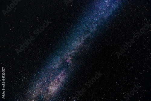 Milky way on blue starry sky at night.