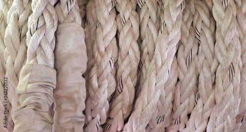 close up of nautical mooring rope photo