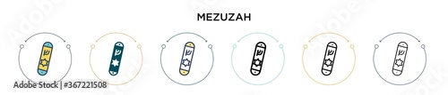 Mezuzah icon in filled, thin line, outline and stroke style. Vector illustration of two colored and black mezuzah vector icons designs can be used for mobile, ui, web