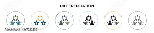 Fotografie Differentiation icon in filled, thin line, outline and stroke style