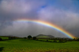 A rainbow over the green field, Sao Miguel, Azores