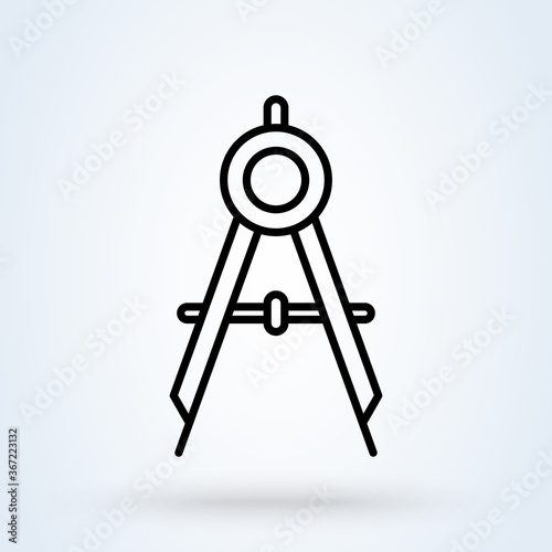 divider Compasses. vector Simple modern icon design illustration. © studiographicmh