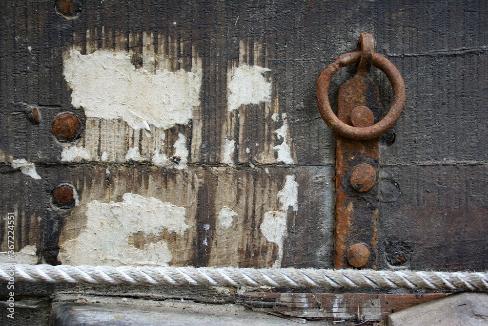 A rusty background in a boat