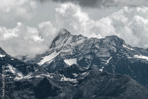 Mountain views of Glacier National Park in Montana.