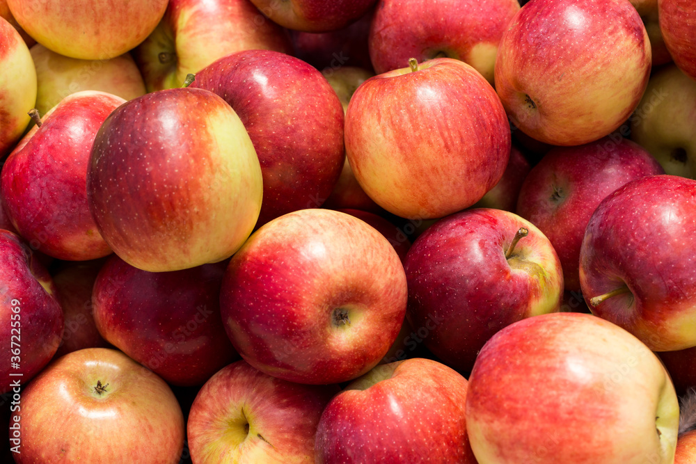 Full screen Close-up ripe red apples. May be used as a background Full screen Close-up ripe red apples. May be used as a background