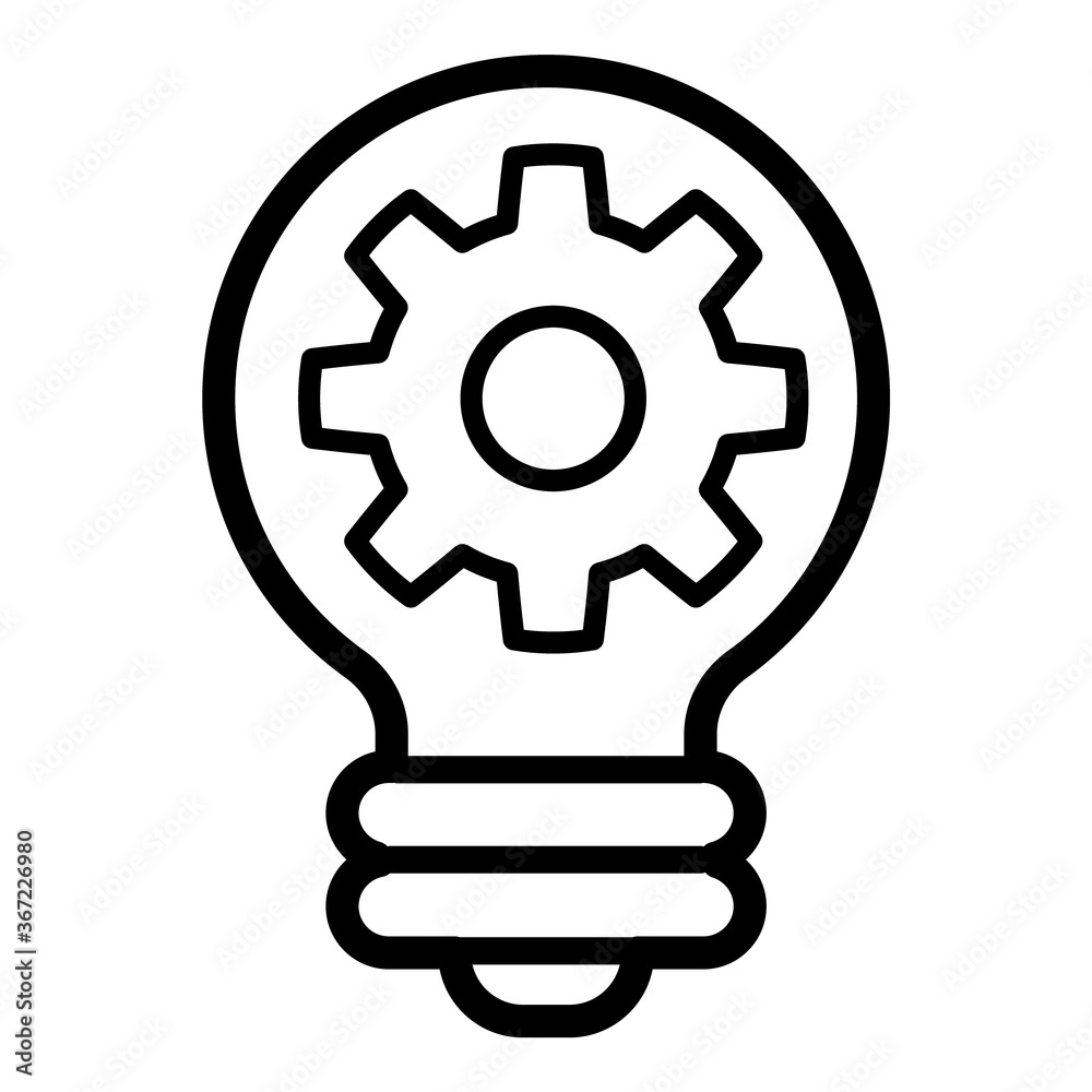Lightbulb Settings Flat Icon Isolated On White Background Lightbulb Settings Flat Icon Isolated On White Background